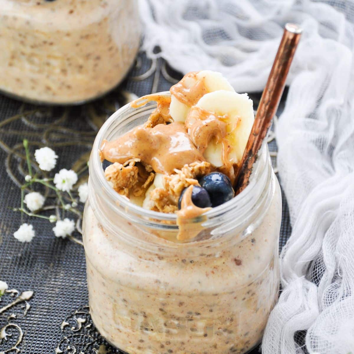 Chocolate Peanut Butter Overnight Oats - Sustainable Cooks