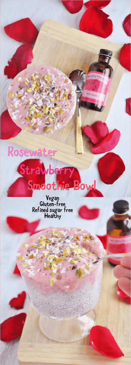 Rosewater Strawberry Smoothie Bowl