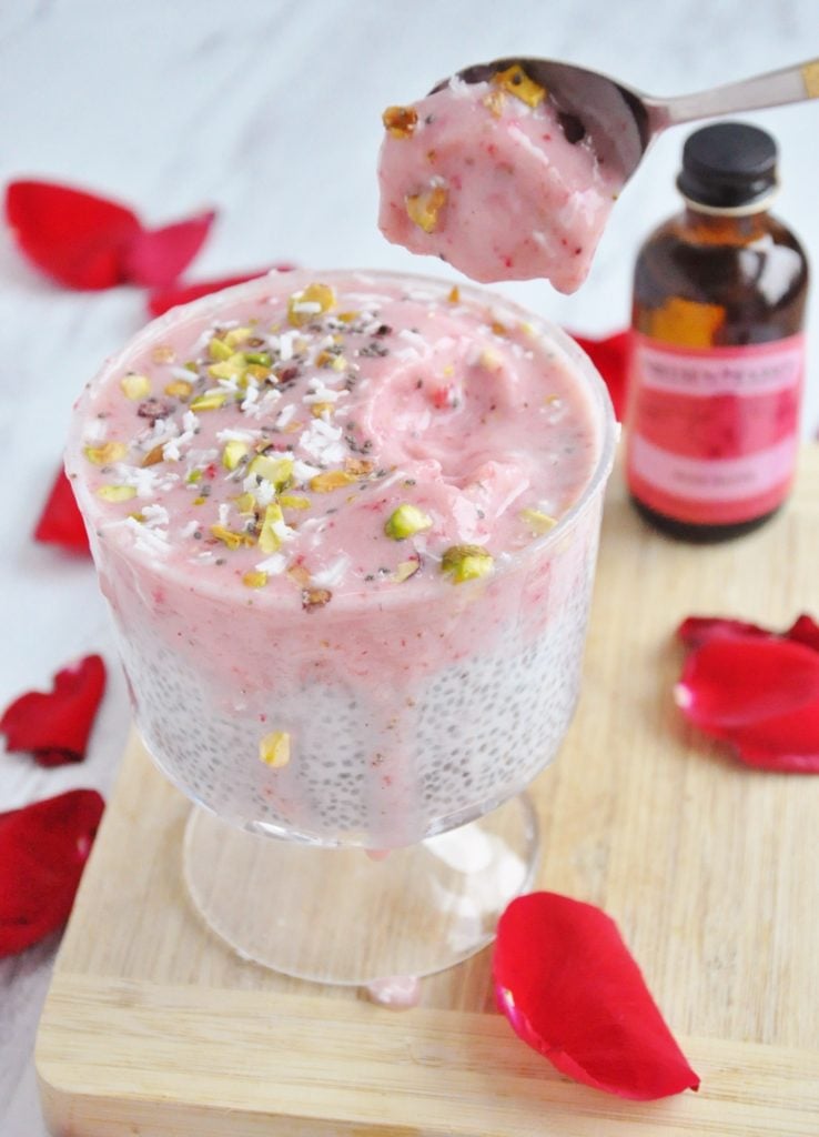 Rosewater Strawberry Smoothie Bowl