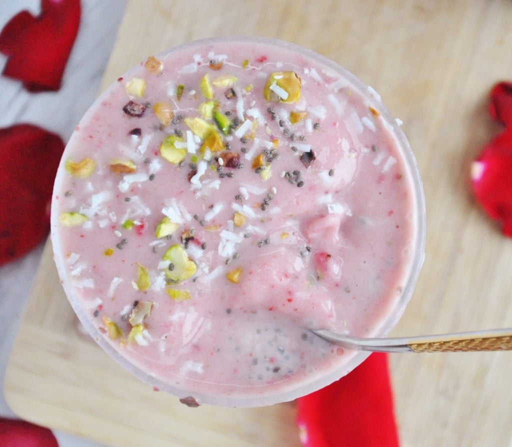 Rosewater Strawberry Smoothie Bowl