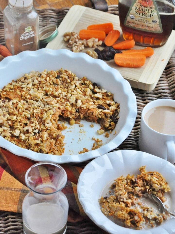 Baked Carrot Cake Oatmeal (healthy) Honey, Whats Cooking