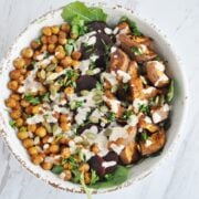 Roasted Sweet Potatoes and Chickpeas Buddha Bowl