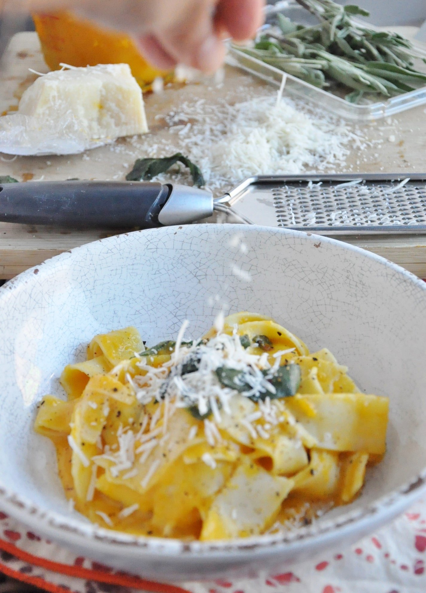 Butternut Squash Pappardelle with Sage and Parmesan (lightened up) Honey, Whats Cooking