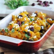 Roasted Butternut Squash with Cranberries and Goat Cheese