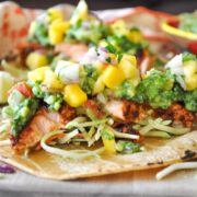 Blackened Salmon Tacos with Mango Salsa