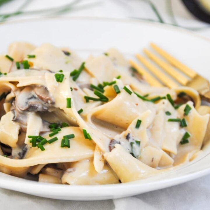 Truffle Butter Mushroom Pappardelle (no cream, vegetarian) Honey