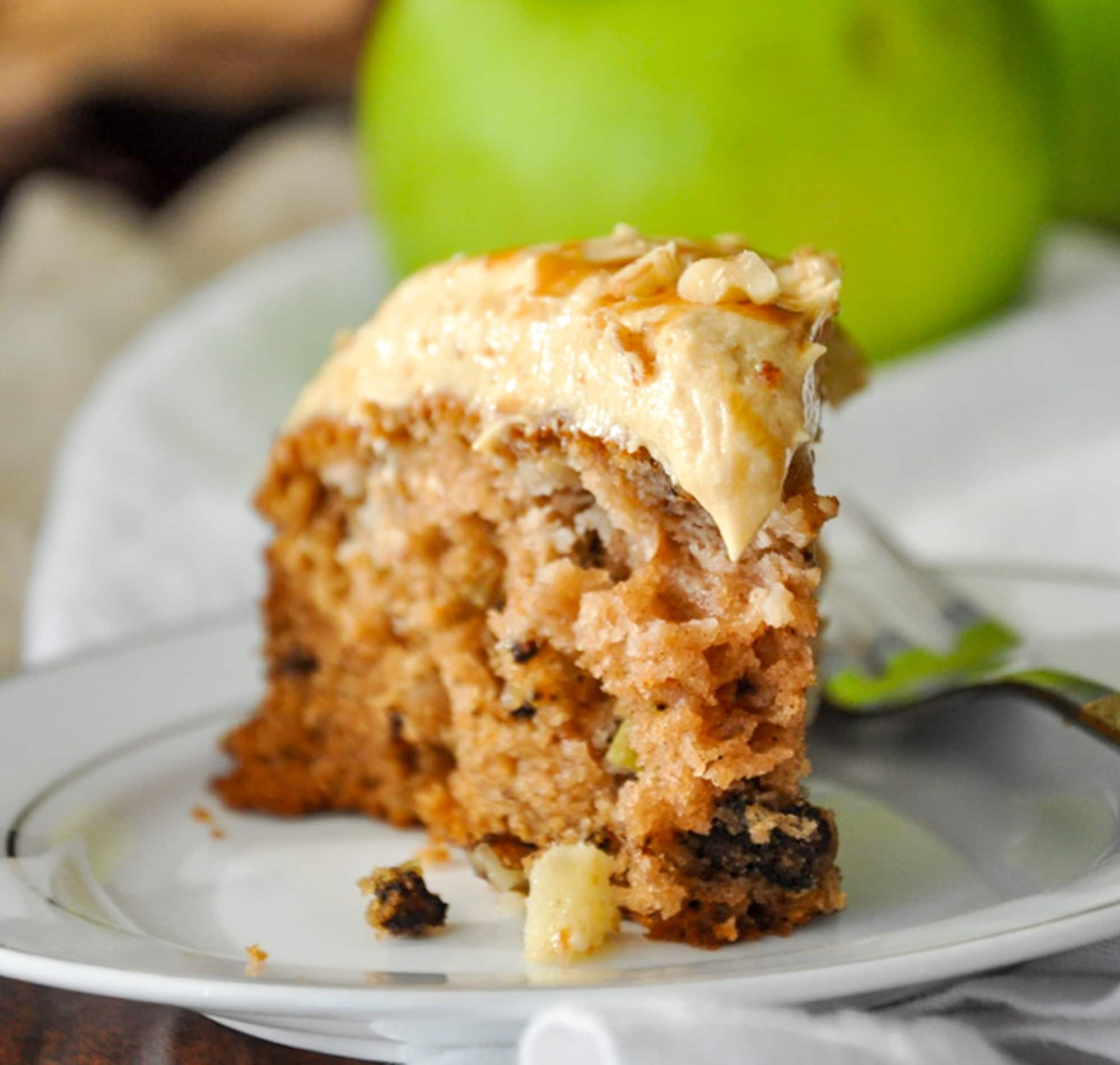 Apple Walnut Cake with Salted Caramel Frosting Honey, Whats Cooking