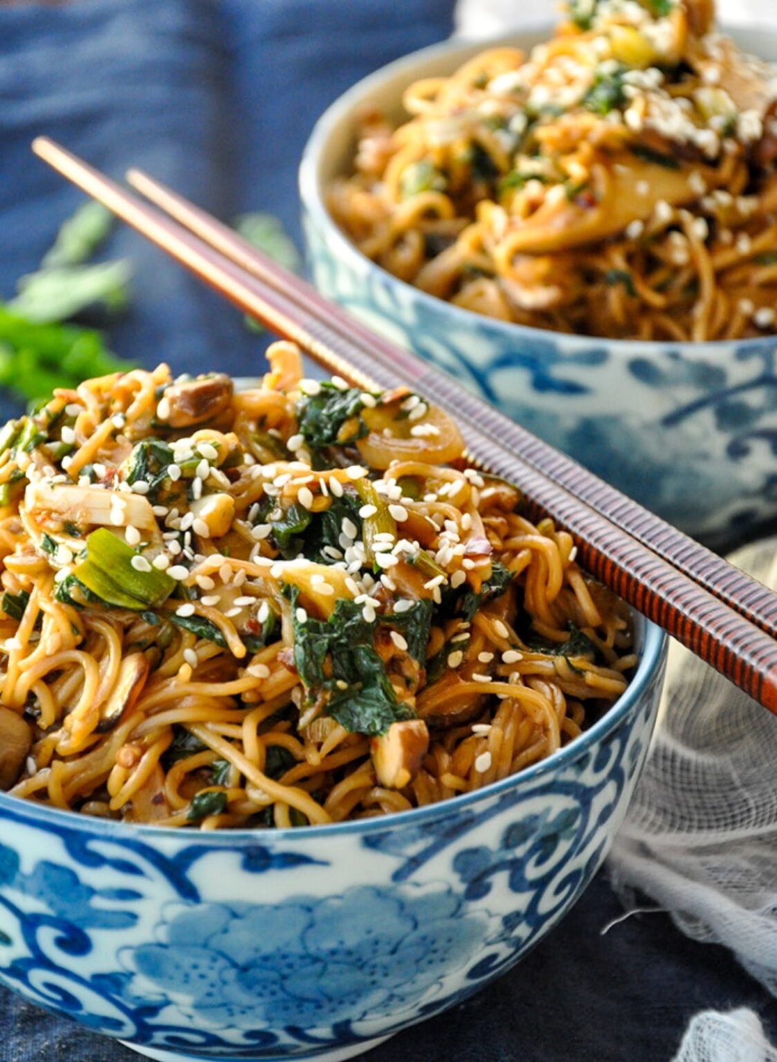 Spinach Mushroom Ramen Noodles (vegan) Honey, Whats Cooking