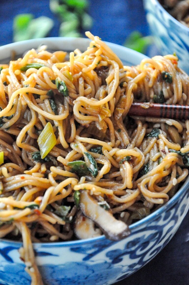 Spinach Mushroom Ramen Noodles (vegan) Honey, Whats Cooking