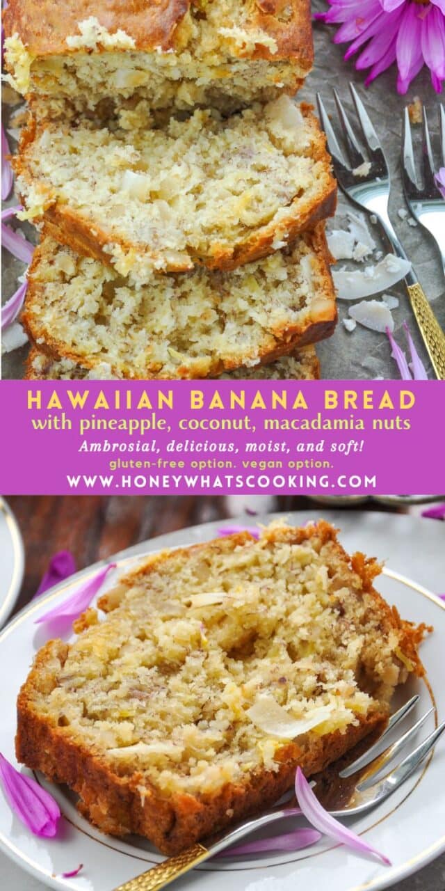 Hawaiian Banana Bread with Pineapple, Coconut & Macadamia Nuts Honey