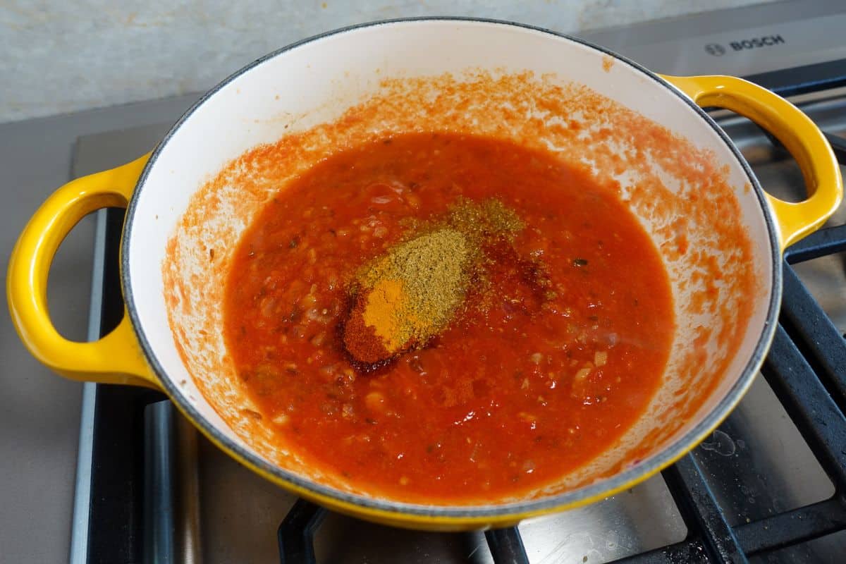 Add ground spices.