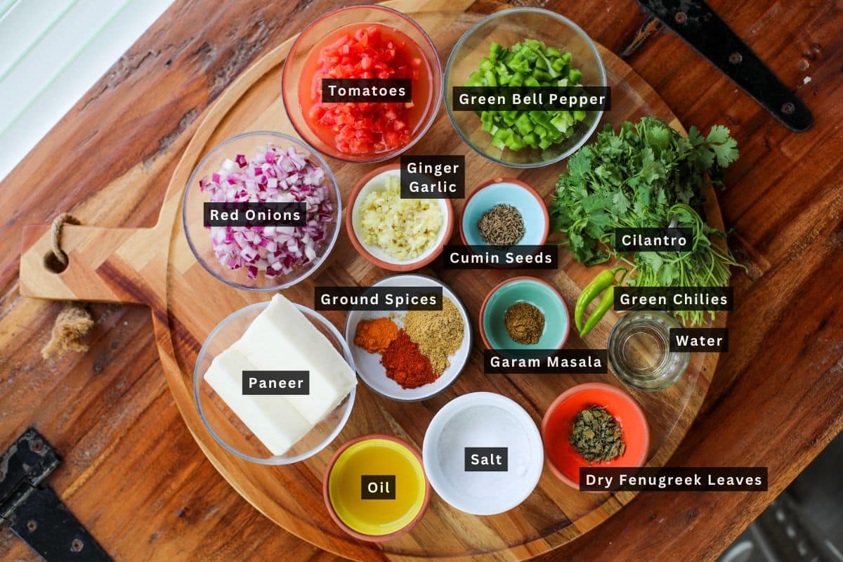 Ingredients for paneer bhurji/